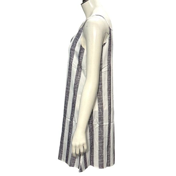 CCC Black White Striped A Line Sleeveless Spaghetti Straps Sheer Dress Size Smll - Picture 2 of 8